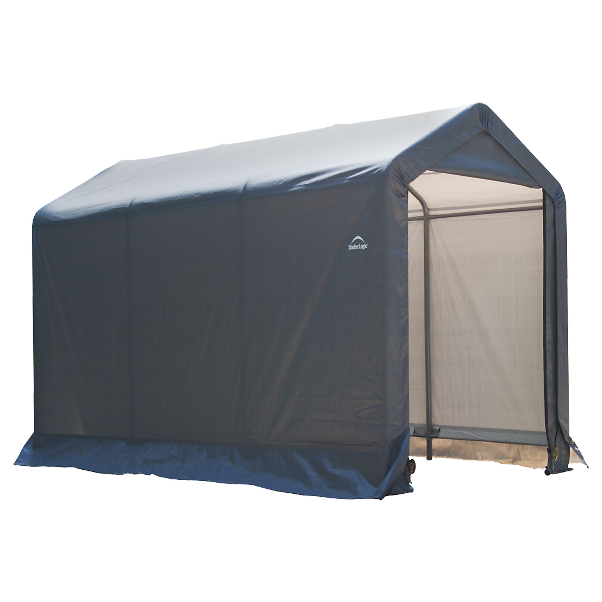 ShelterLogic Shed-in-a-Box - 6ft. x 10ft. x 6ft. 7in., All-Steel Frame, Waterproof Polyethylene Cover, Model# 70403